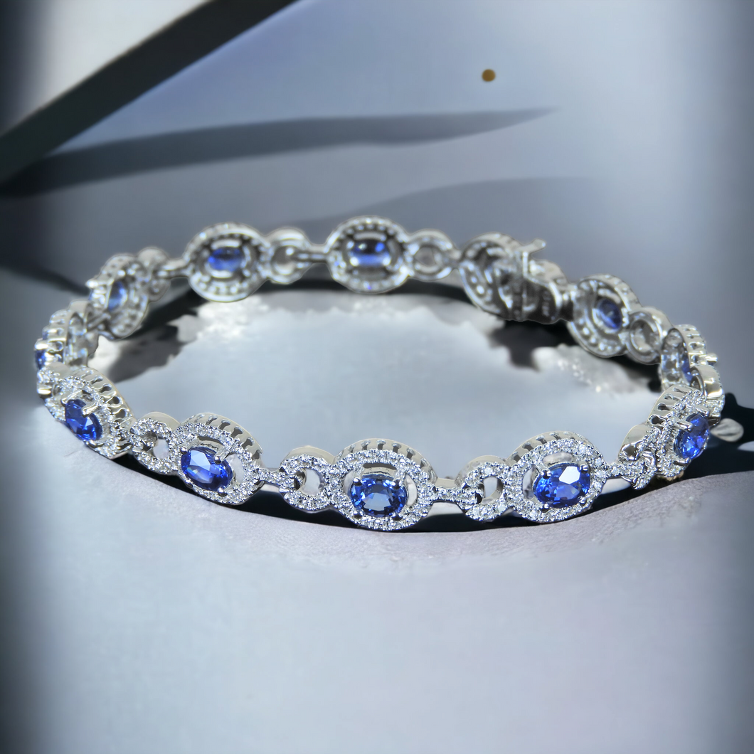 14KW Diamonds and Sapphires Bracelet