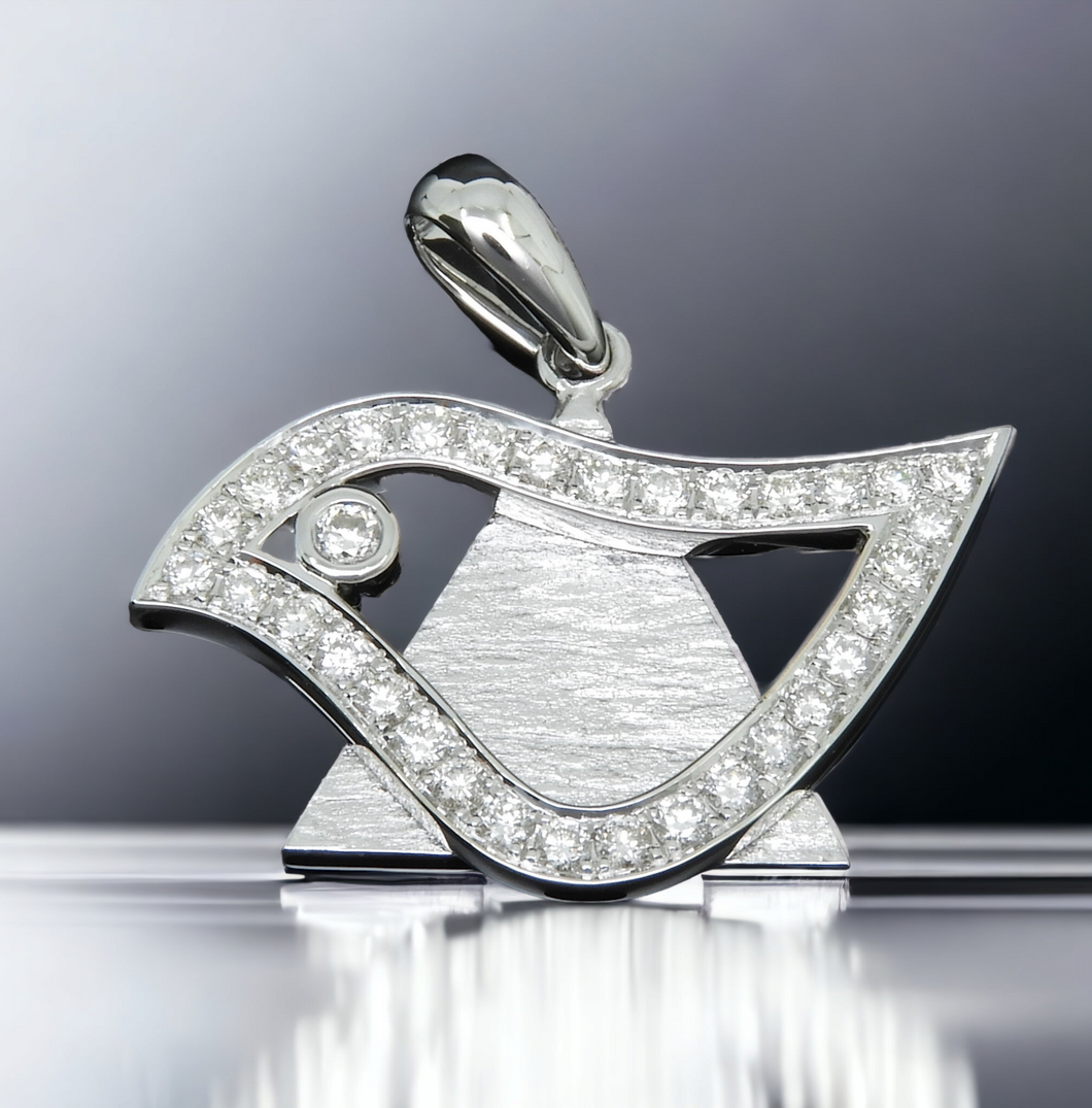 18KW Gold and Diamonds Dove of Peace