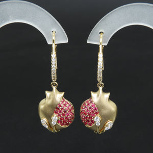 18KY Pomegranate Earrings
